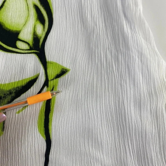 White green floral print shark bite hem tunic shift dress beach dress size large - Picture 11 of 12